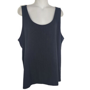 Denim & Co. Essentials Womens So Soft Jersey Layering Tank Size 2X Black A650481